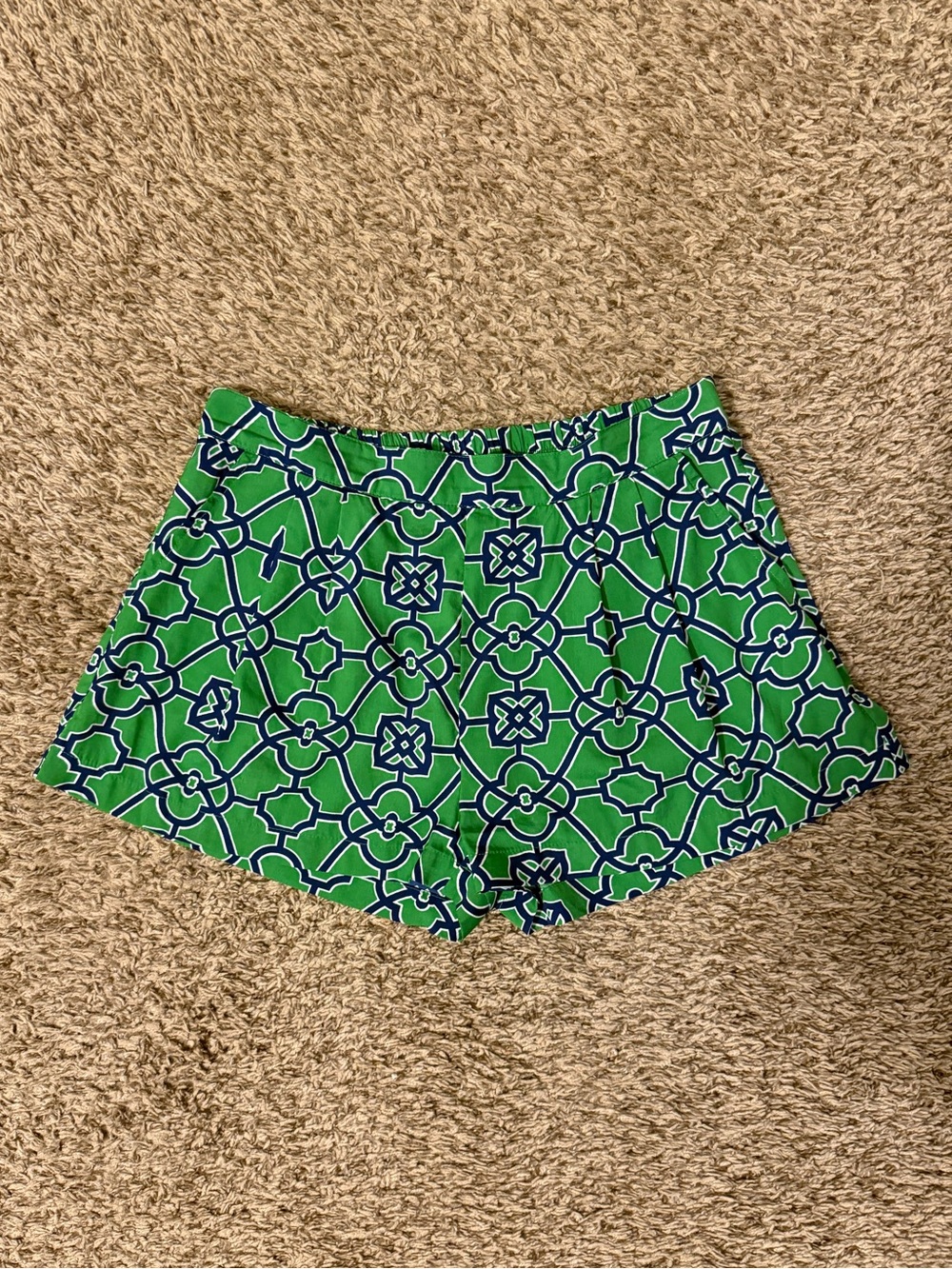 Buckhead Betties Women’s Green and Navy Geometric Print Shorts